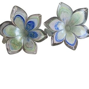 Murano style Floral Glass with spiral stems